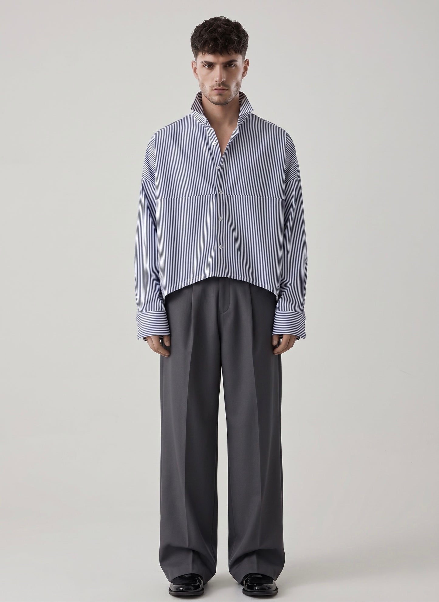 Camisa casual a rayas azules