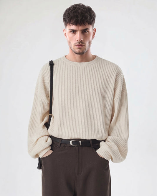 Jersey Oversize Acanalado - Blanco