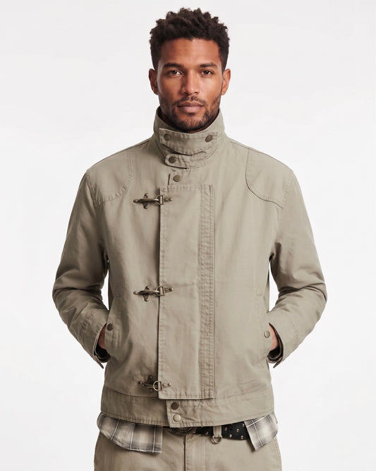 Chaqueta táctica asimétrica con cierre de palanca