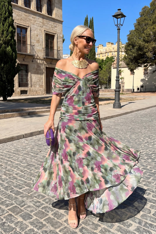 Helena | Vestido de noche color coral