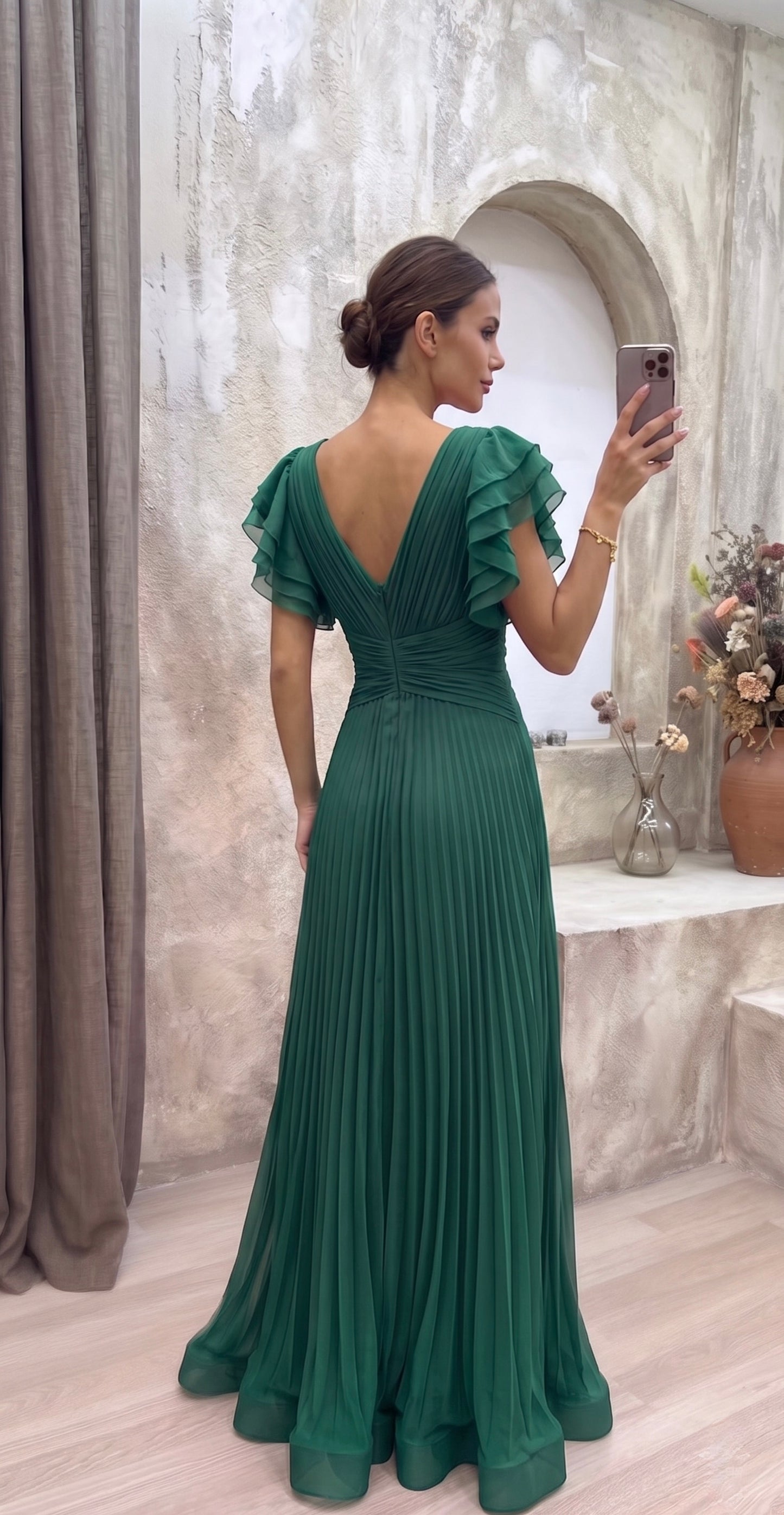 María™ | Vestido de noche plisado