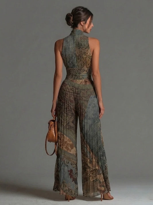 Camille™ | Plisserad jumpsuit med bohemiskt mönster