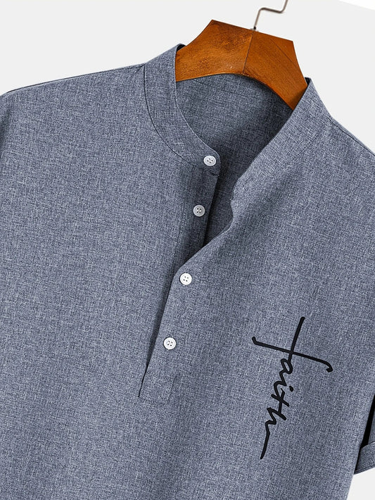 Mark™ | Elegante camisa de manga corta con cuello alto