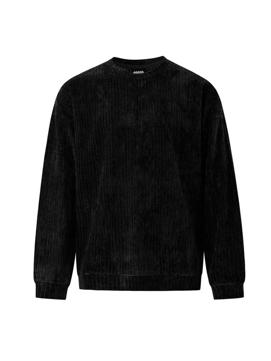 Jersey Oversize de Textura Acanalada - Negro
