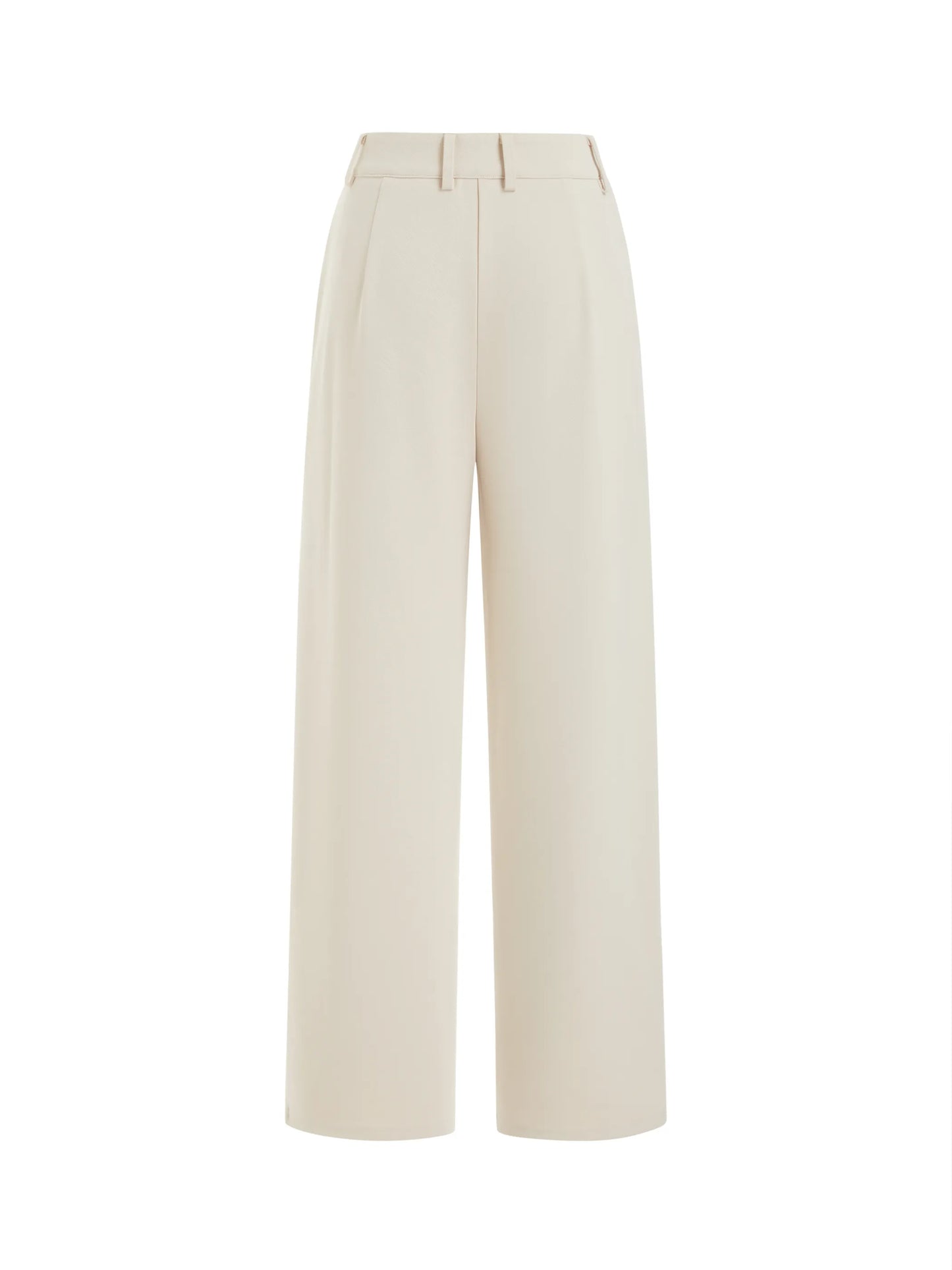 Pantalón recto plisado de tiro alto