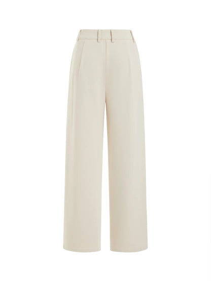Pantalón recto plisado de tiro alto