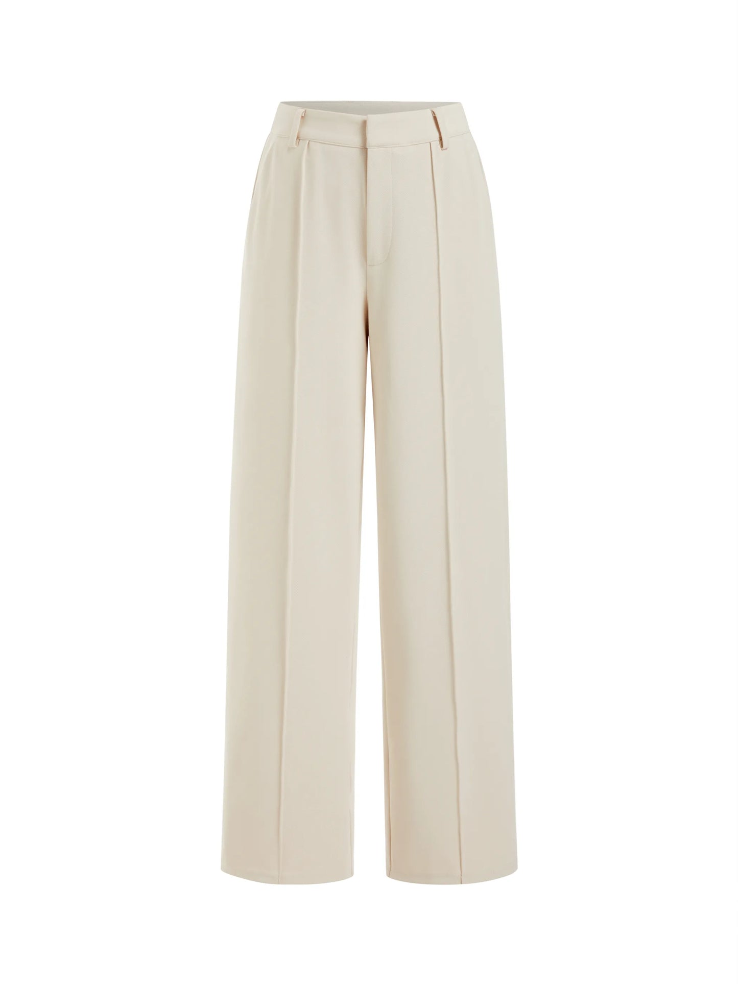 Pantalón recto plisado de tiro alto