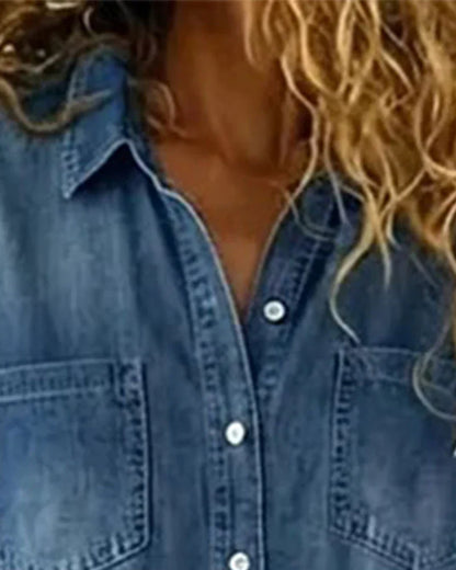 Paola | Jeansjumpsuit med knäppning framtill