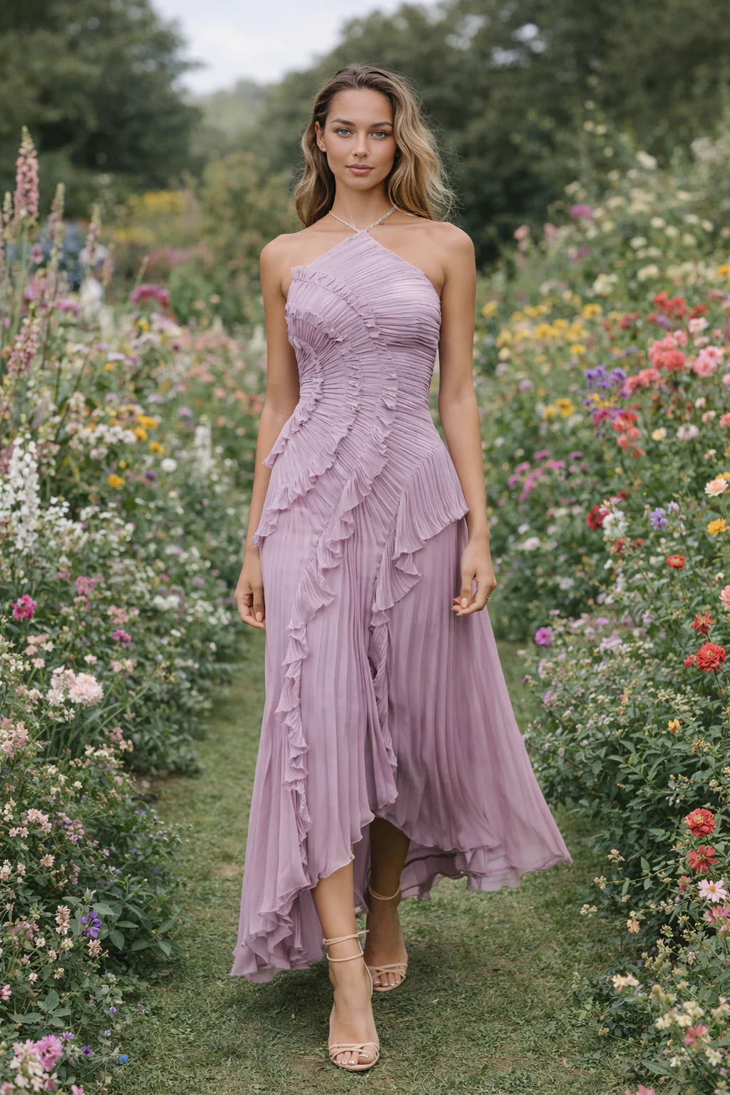 Melisa | Vestido de volantes color lavanda de edición limitada