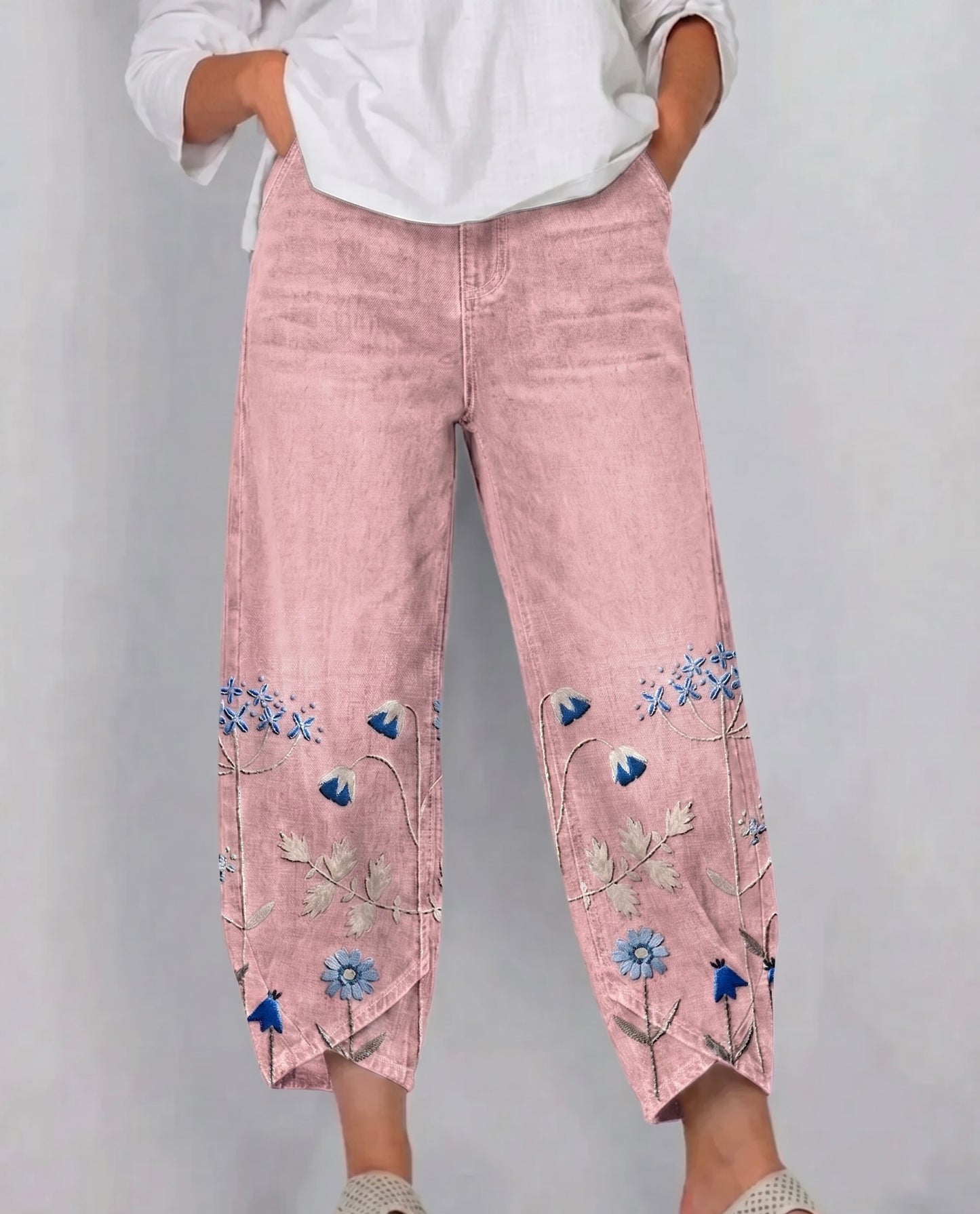 Eva | Pantalones bordados de estilo casual chic