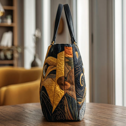 Bolso artesanal con diseño de gato místico