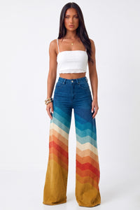 Léa - Pantalón elegante retro en zigzag