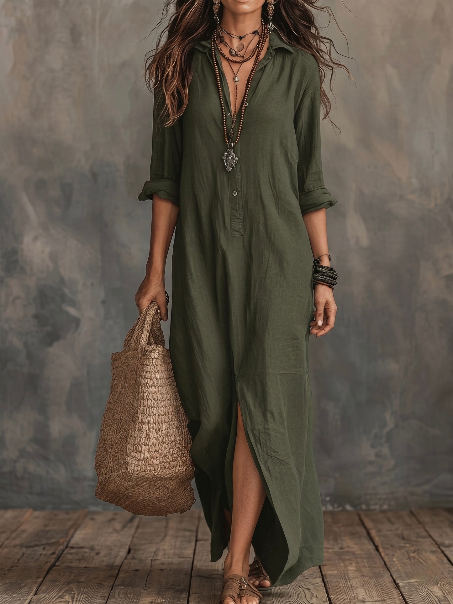 Nerea | Vestido largo sin esfuerzo con una silueta favorecedora. Versátil para el día a día.