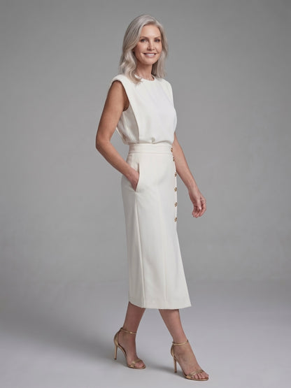 Julia | Vestido midi de manga corta