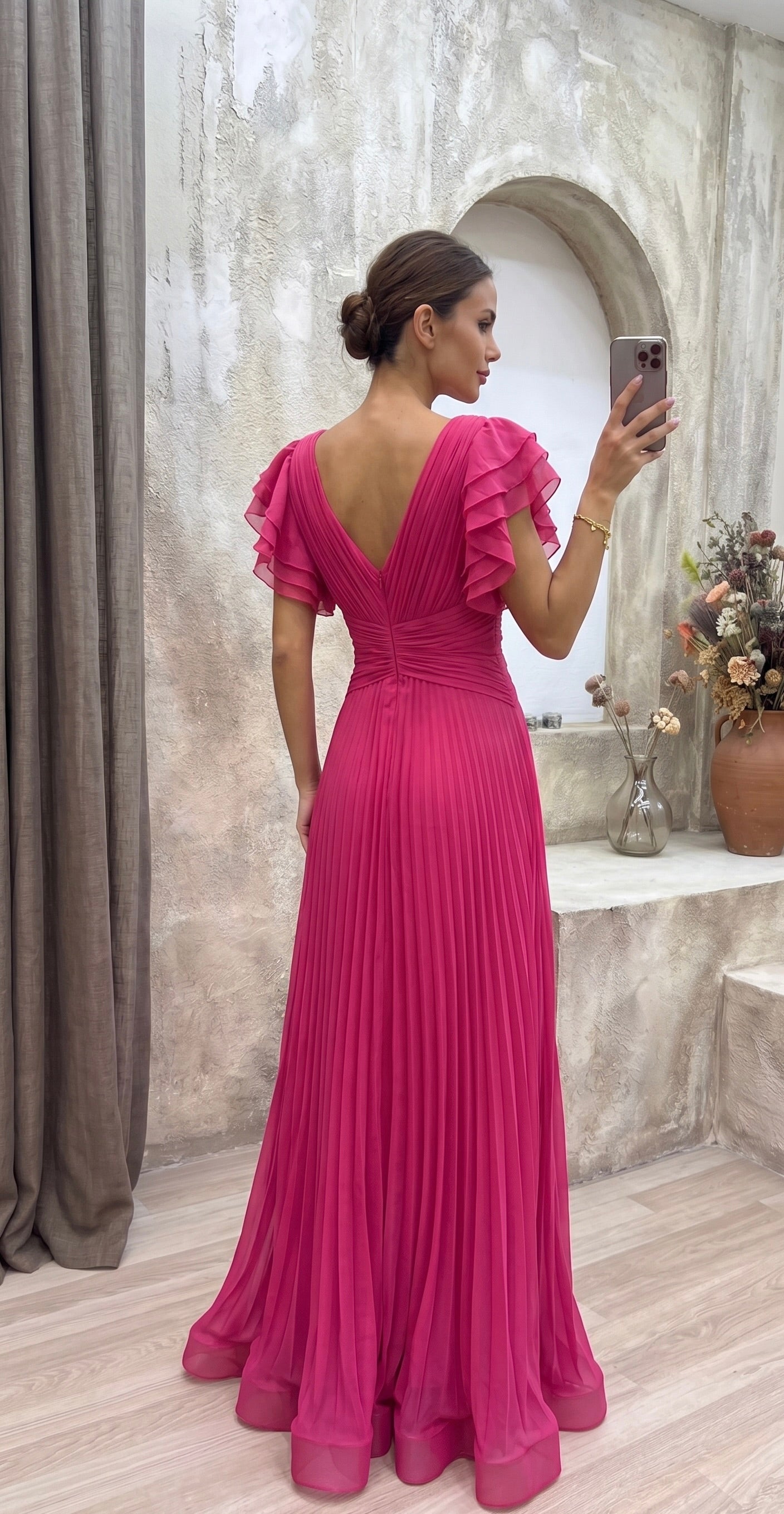 María™ | Vestido de noche plisado
