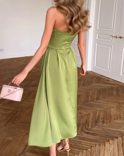 Ainoa™ | Elegante vestido midi sin tirantes