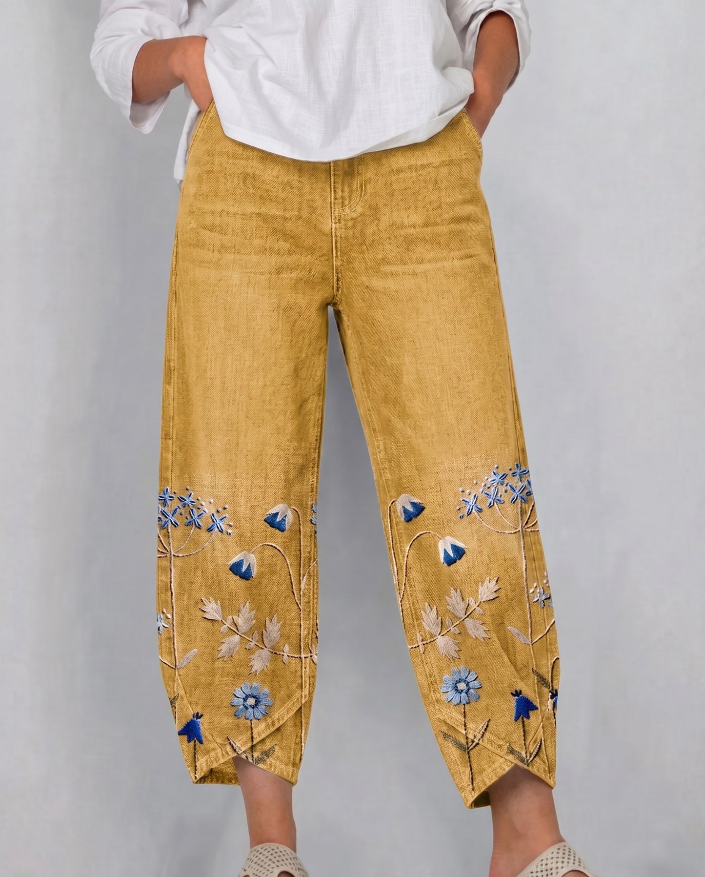 Eva | Pantalones bordados de estilo casual chic