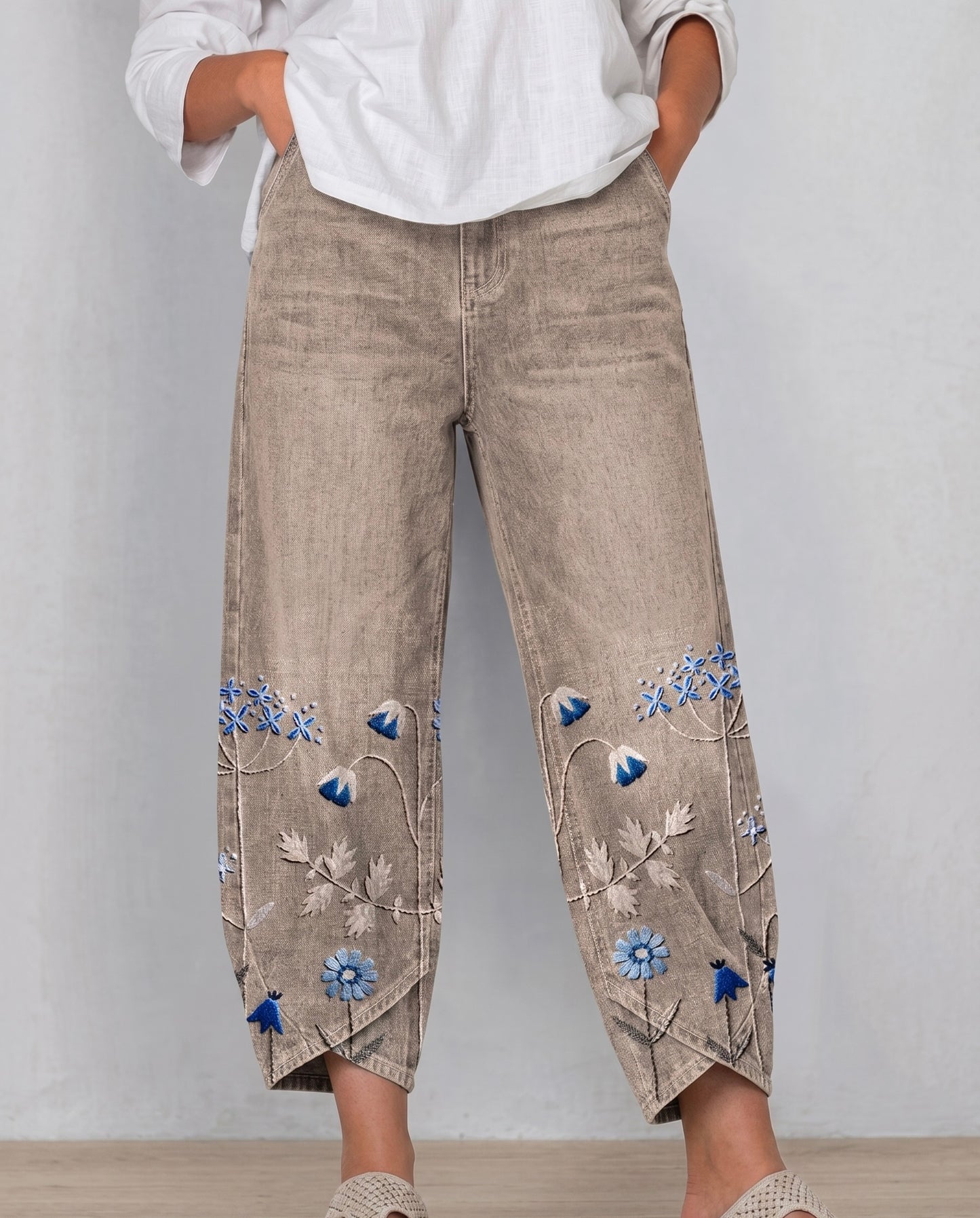 Eva | Pantalones bordados de estilo casual chic