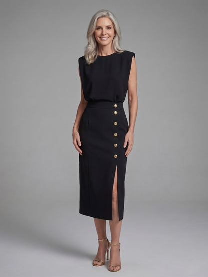 Julia | Vestido midi de manga corta