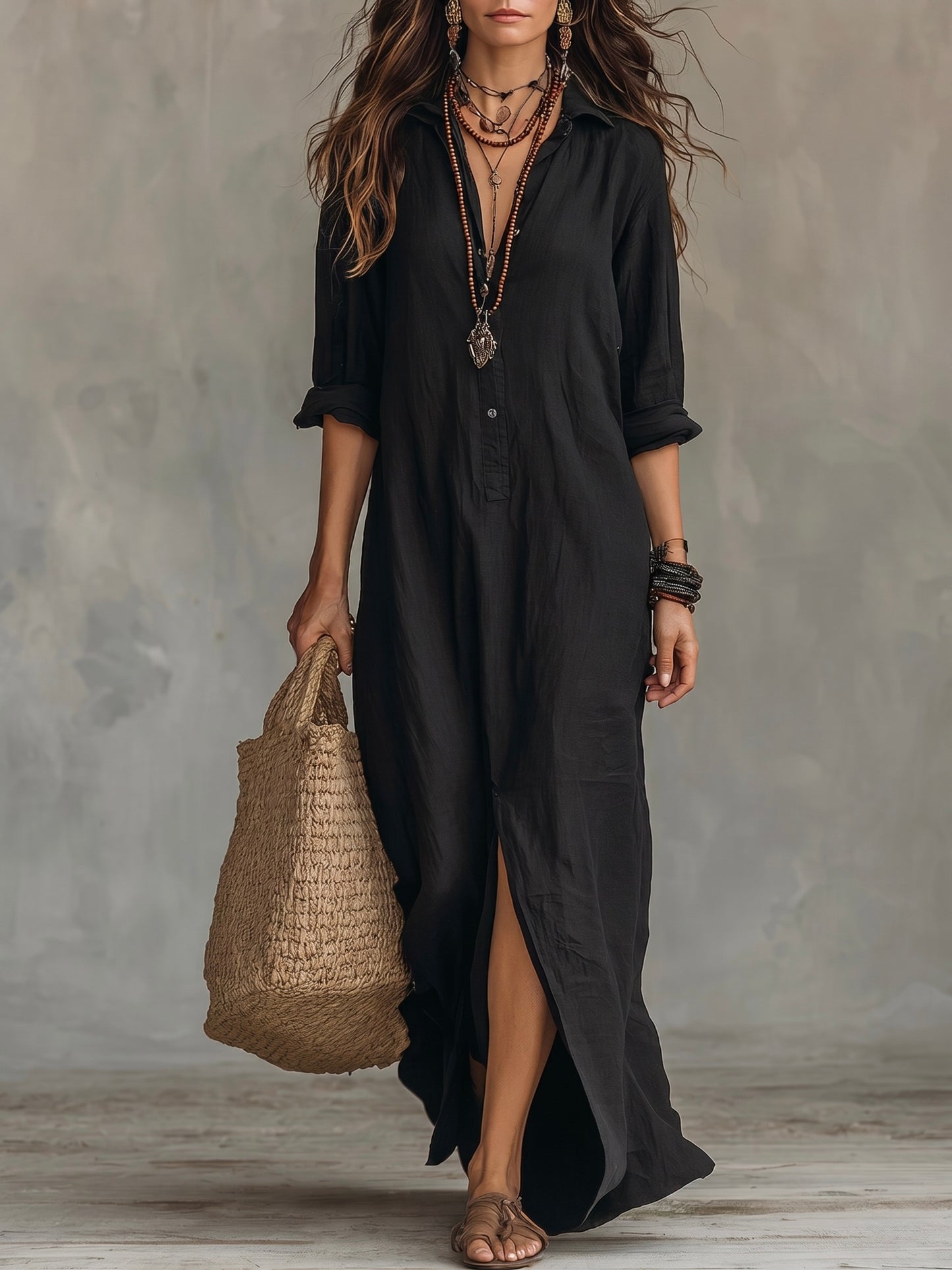 Nerea | Vestido largo sin esfuerzo con una silueta favorecedora. Versátil para el día a día.