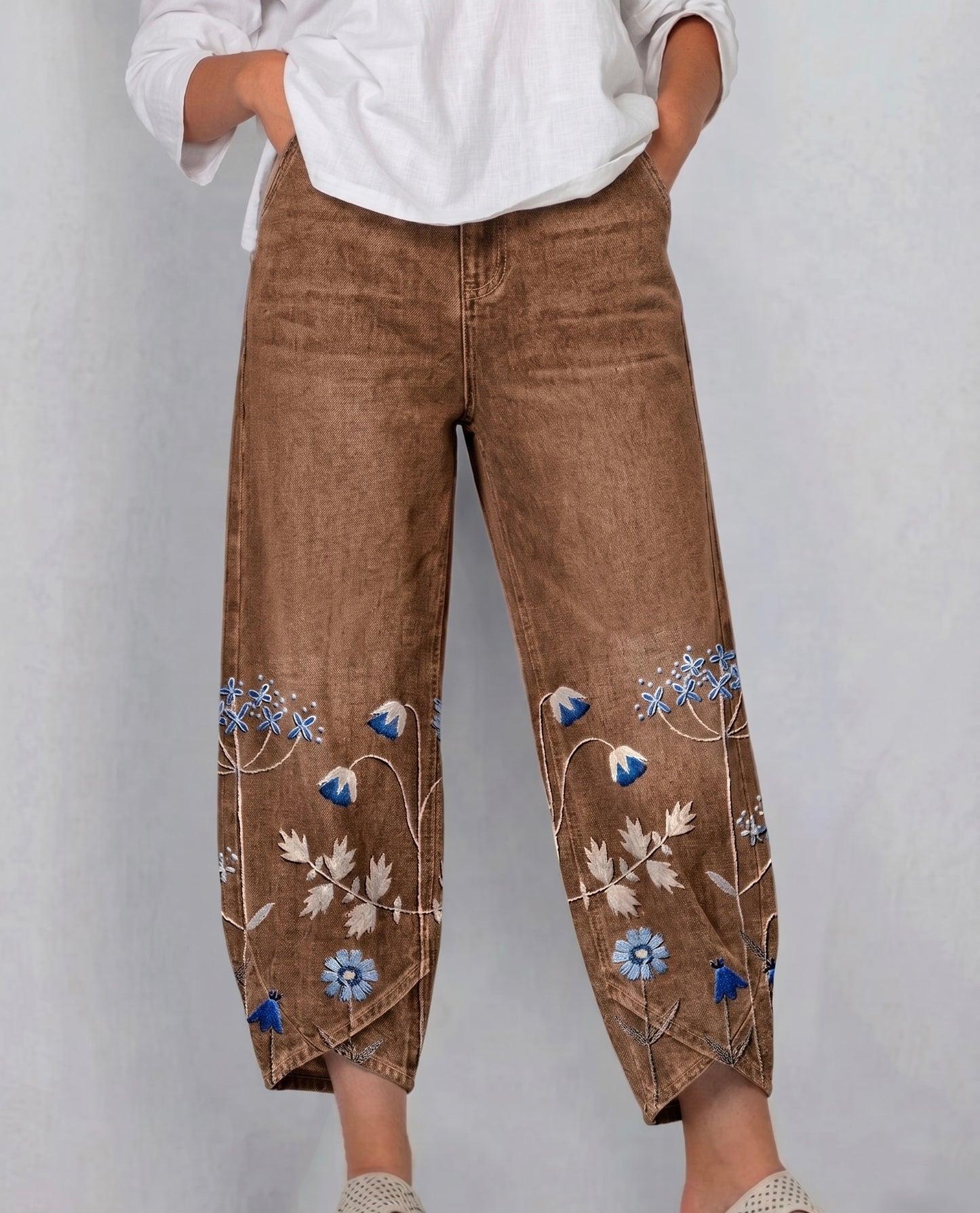 Eva | Pantalones bordados de estilo casual chic