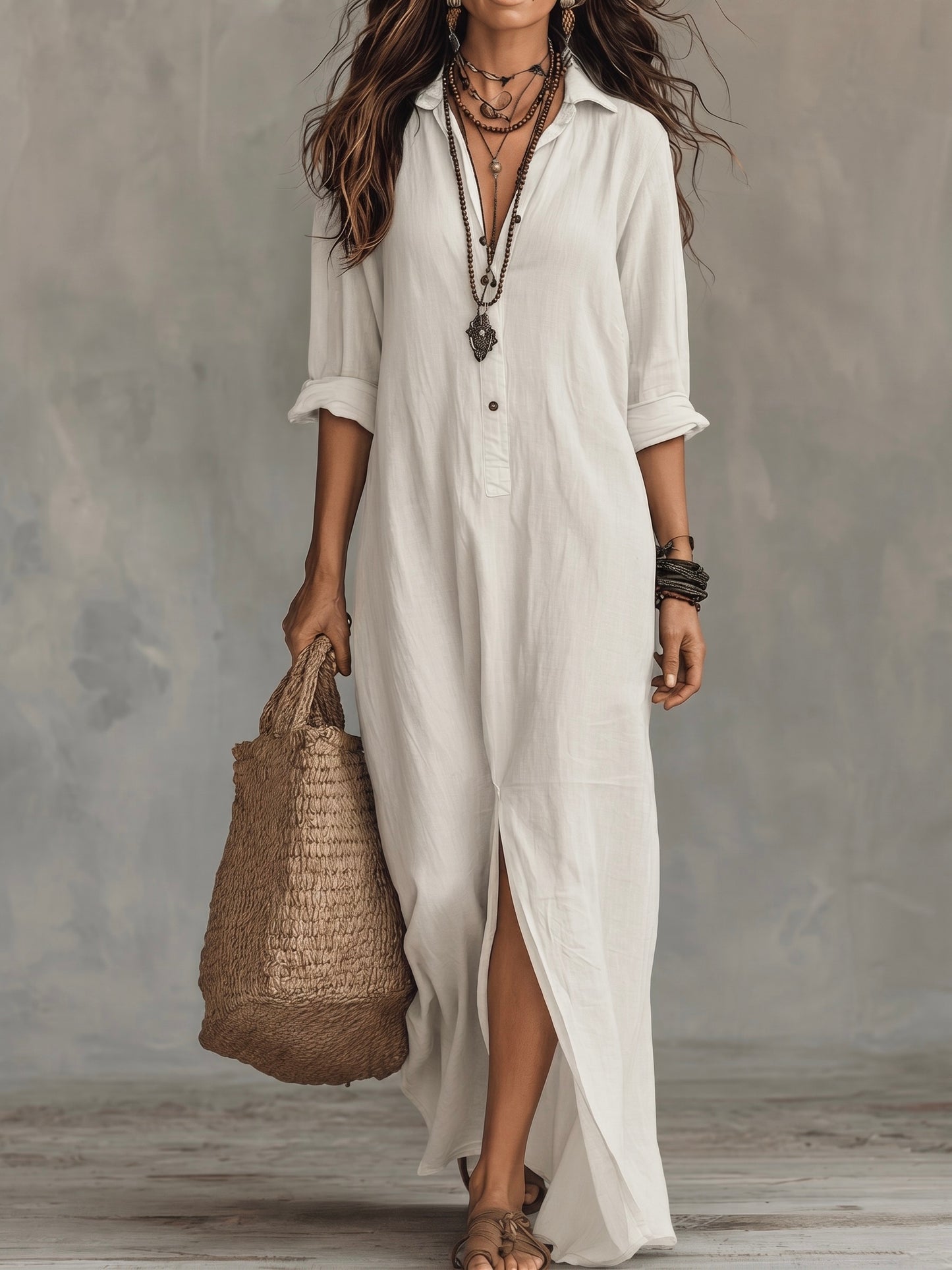 Nerea | Vestido largo sin esfuerzo con una silueta favorecedora. Versátil para el día a día.