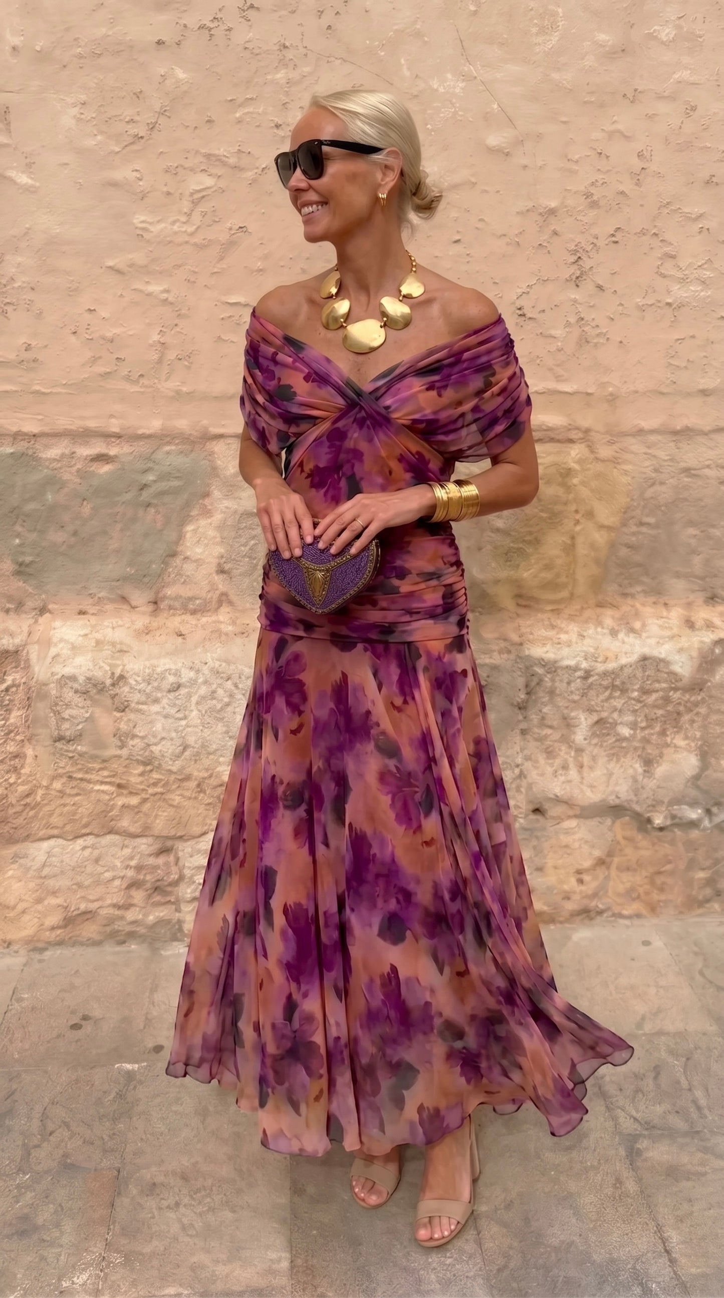 Helena | Vestido de noche color coral