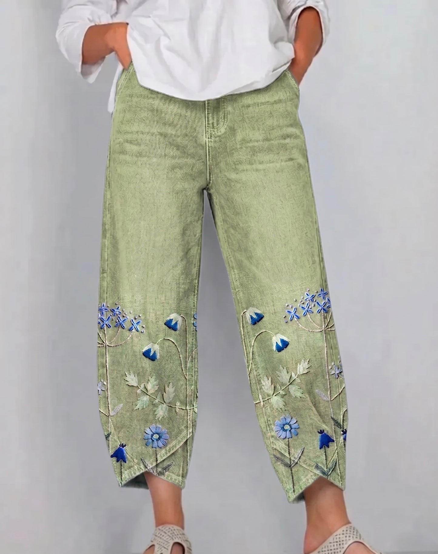 Eva | Pantalones bordados de estilo casual chic