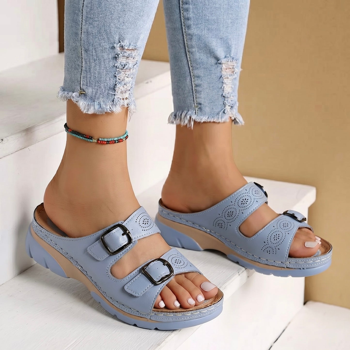 Sandalias ortopédicas Lucía para espolones calcáneos, pies anchos y artrosis