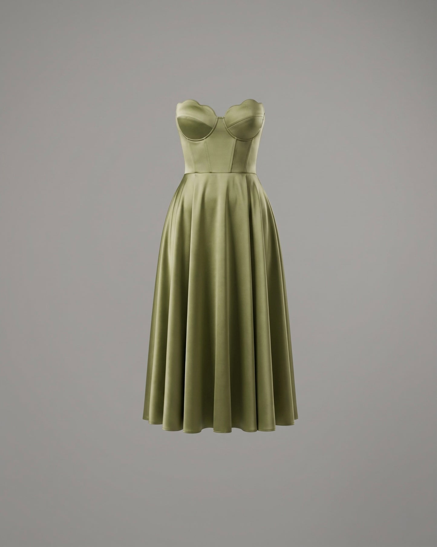 Ainoa™ | Elegante vestido midi sin tirantes