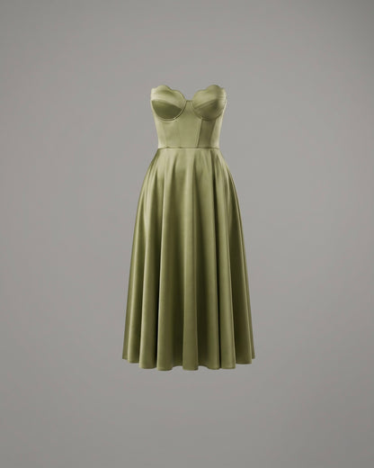 Ainoa™ | Elegante vestido midi sin tirantes