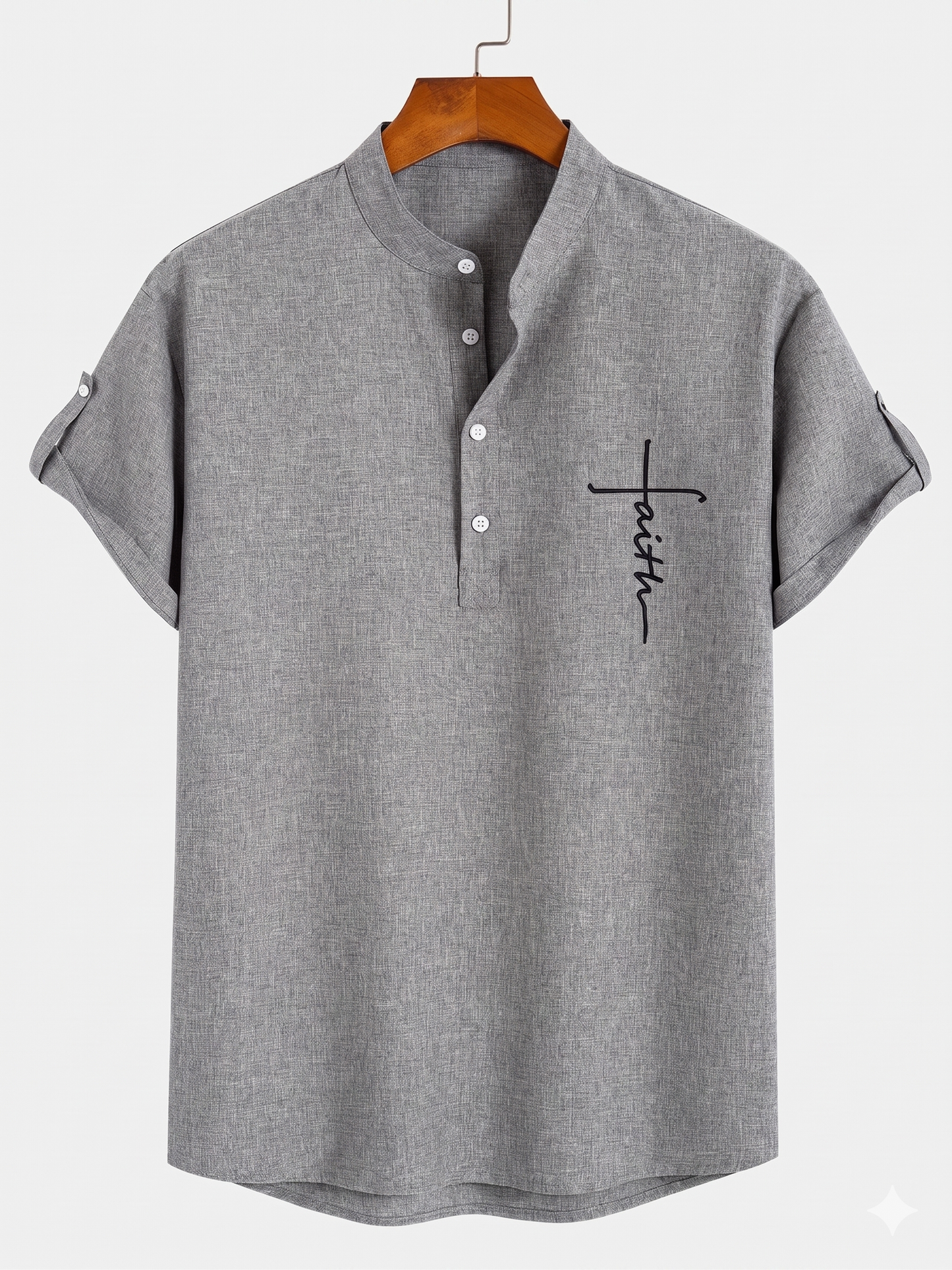 Mark™ | Elegante camisa de manga corta con cuello alto