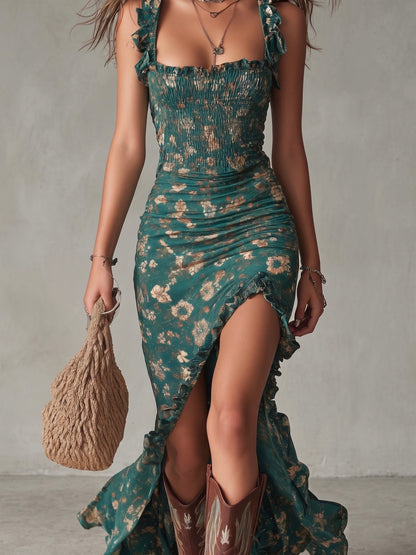 Marina | Vestido largo estilo boho retro
