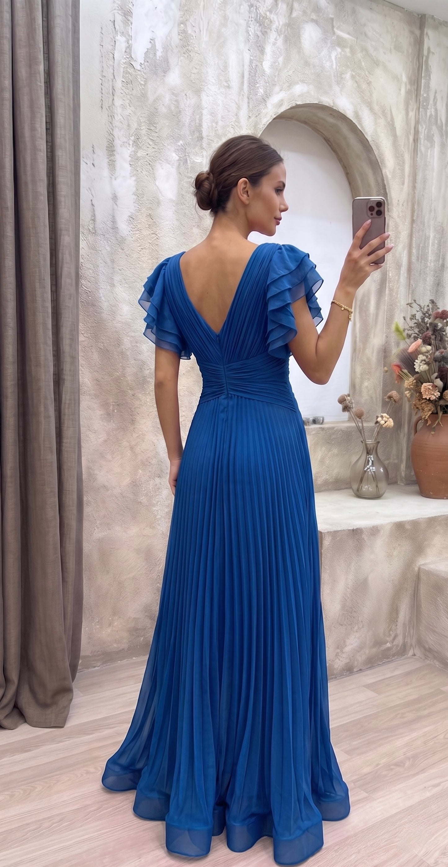María™ | Vestido de noche plisado