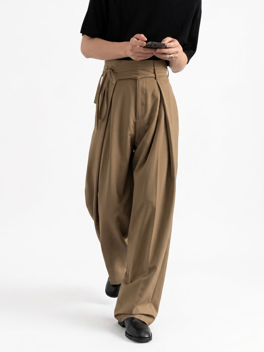 Pantalón Sastre Fluido con Cintura Cruzada