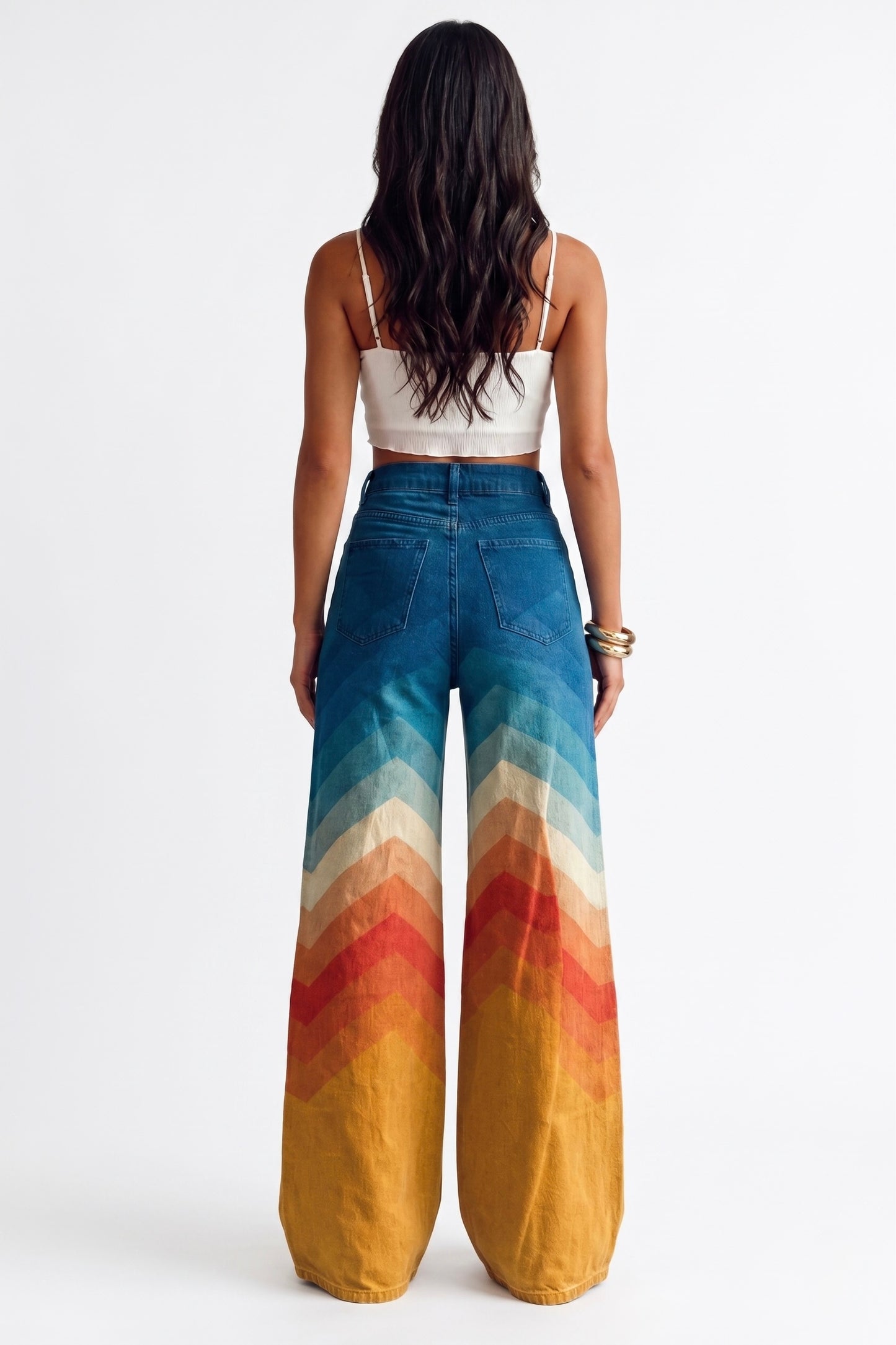 Léa - Pantalón elegante retro en zigzag