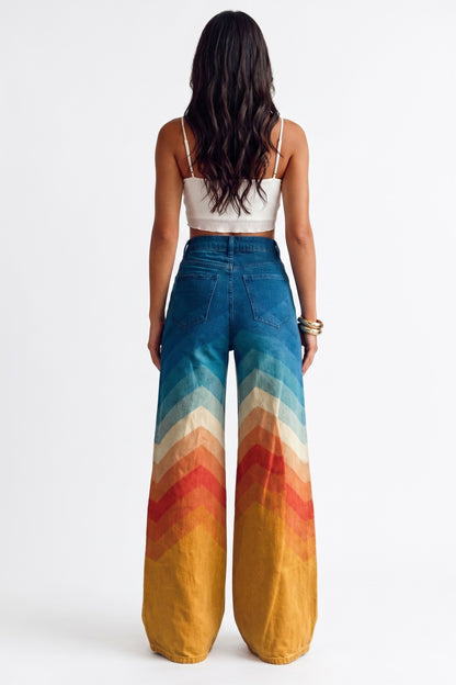Léa - Pantalón elegante retro en zigzag