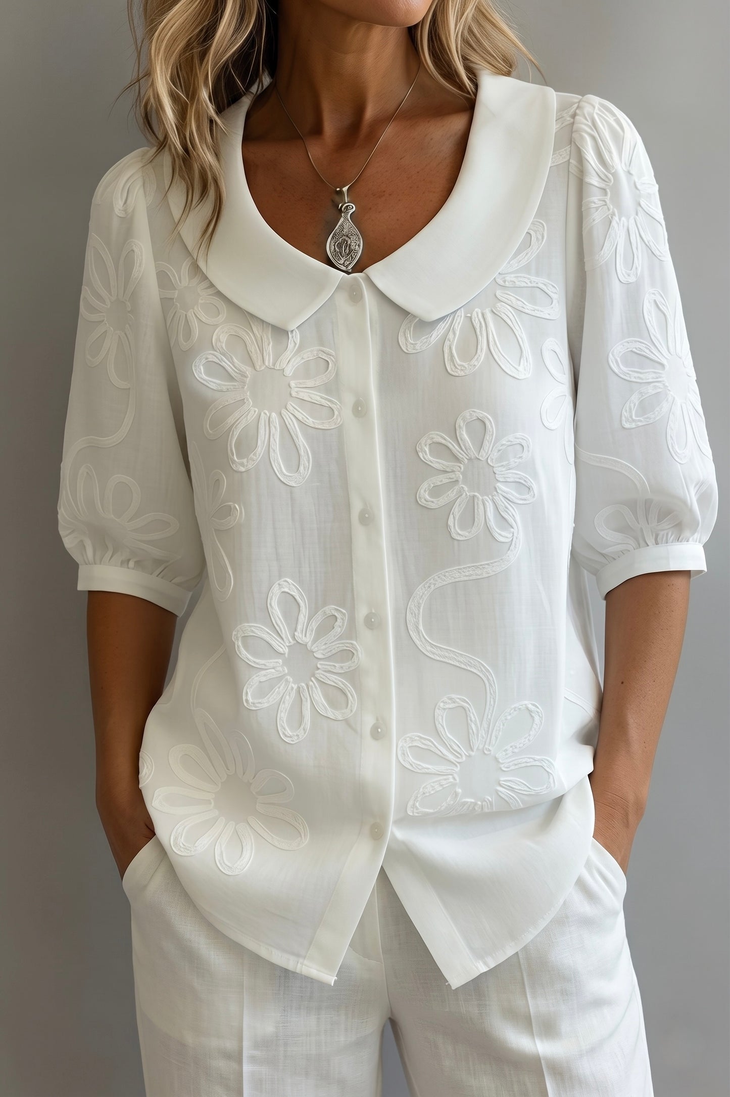 Elegante blusa floral