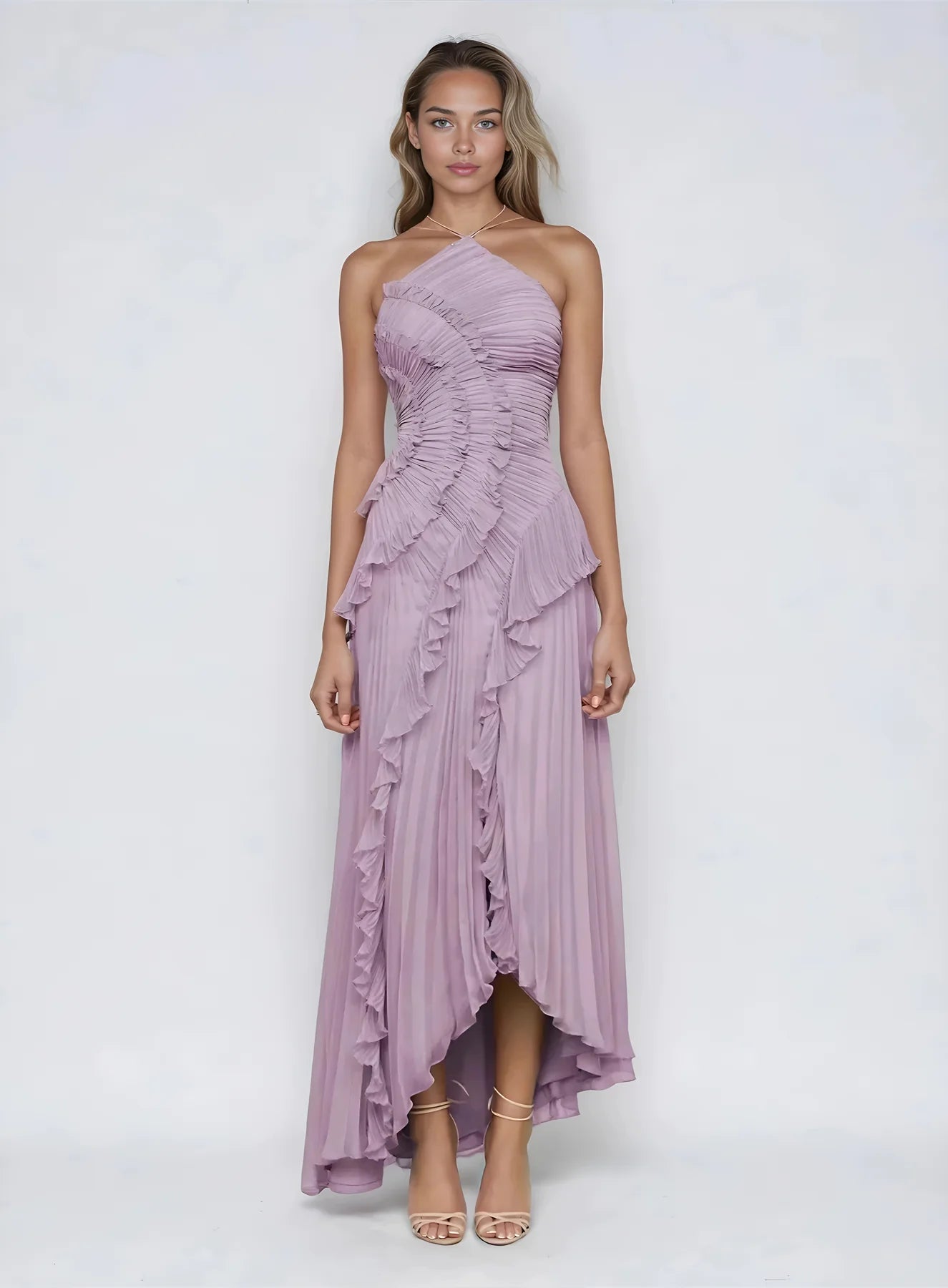 Melisa | Vestido de volantes color lavanda de edición limitada