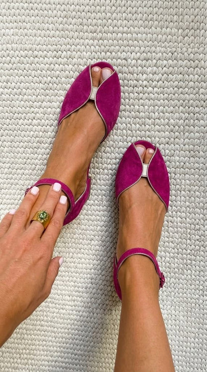 Olivia | Eleganta sandaler i salviagrönt