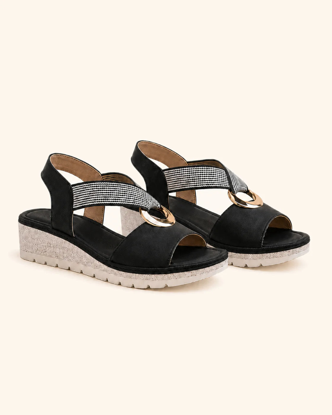 Amelia — Comfortabele sandalen met gouden ring